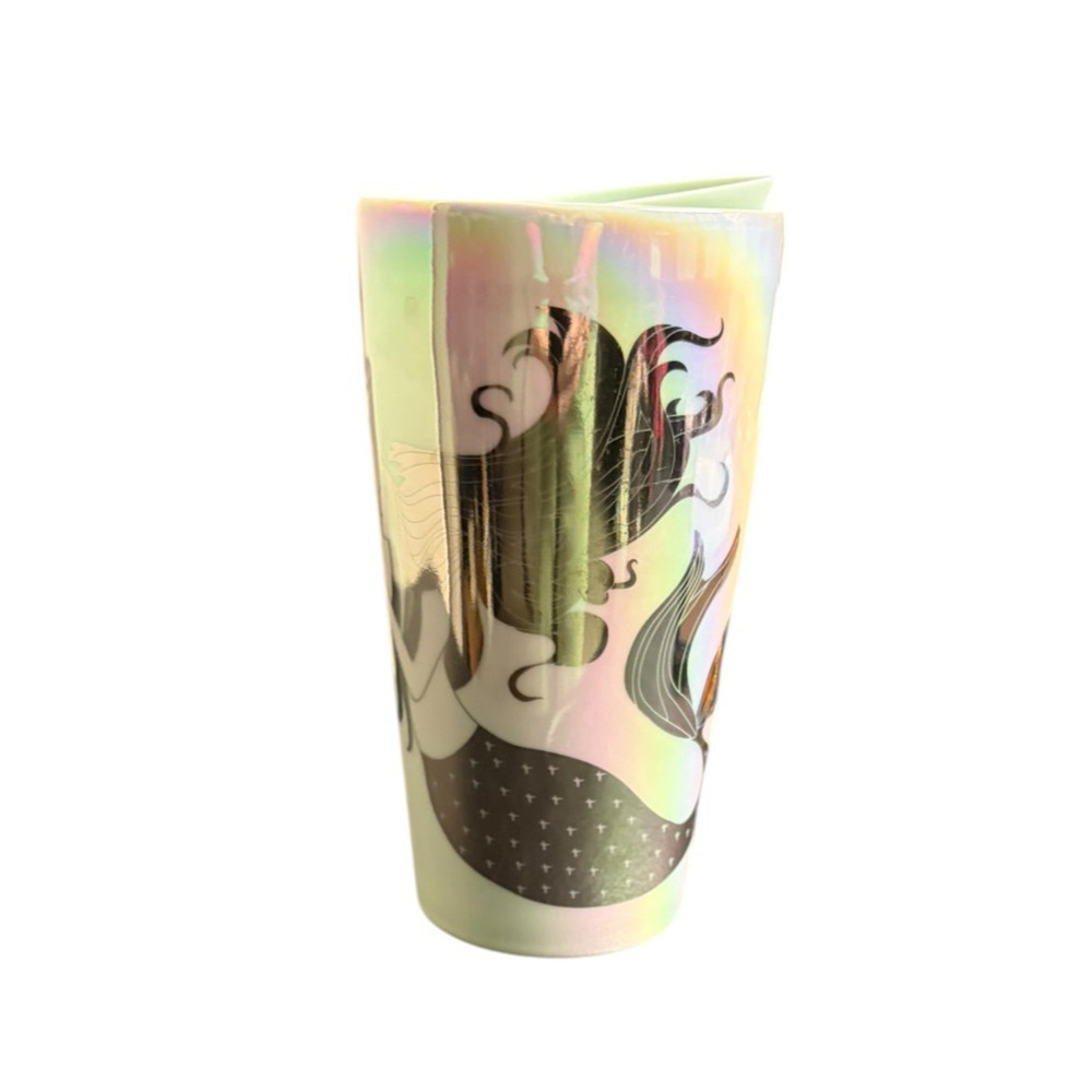 Starbucks 2021 Holiday Pearl White Iridescent Siren Mermaid Ceramic 12oz Tumbler